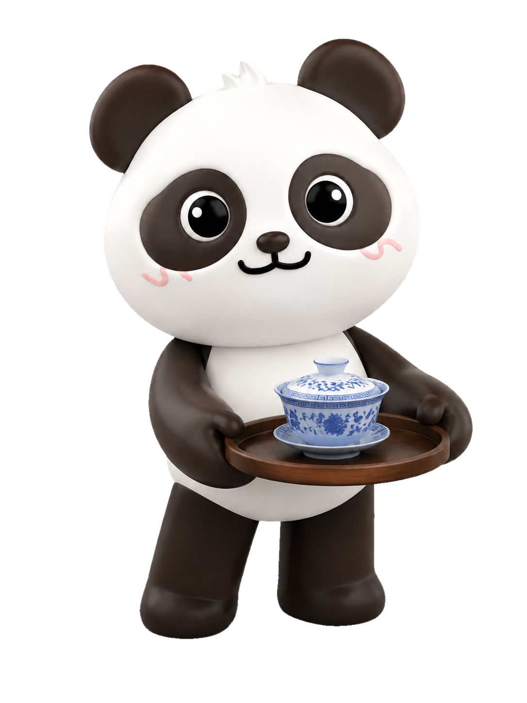 俊宇掌柜端着一托盘盖碗茶招呼客人