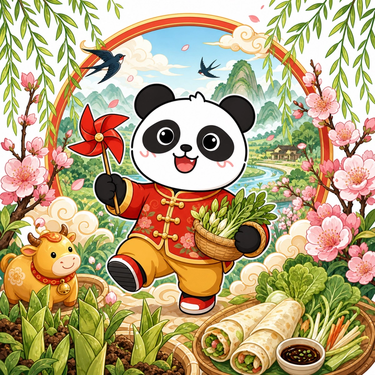 熊猫俊宇二十四节气作品《立春》
