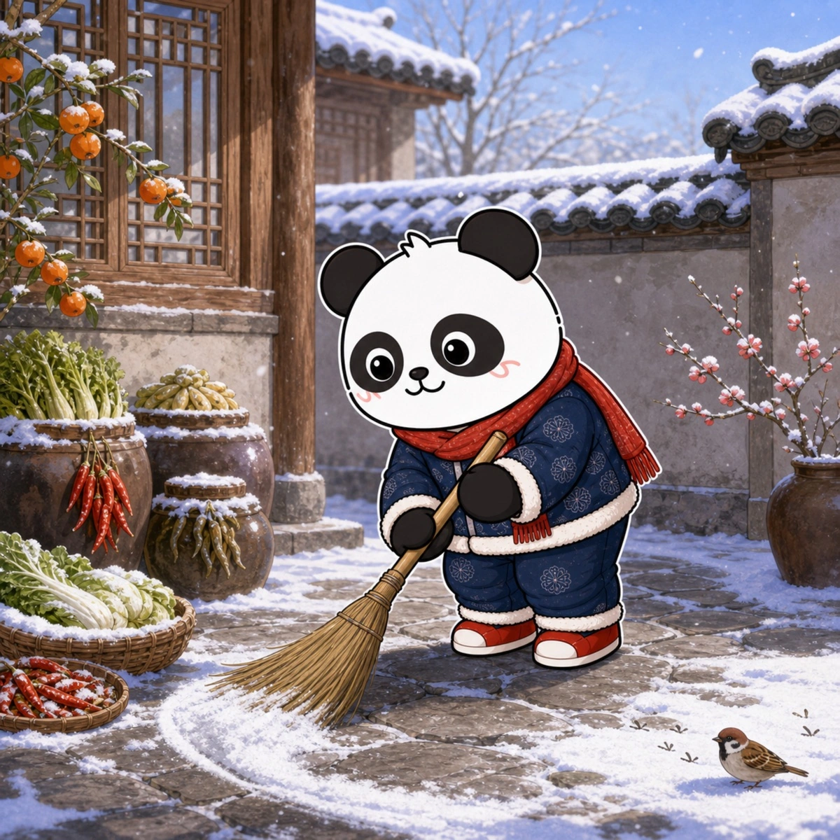 熊猫俊宇二十四节气作品《小雪》