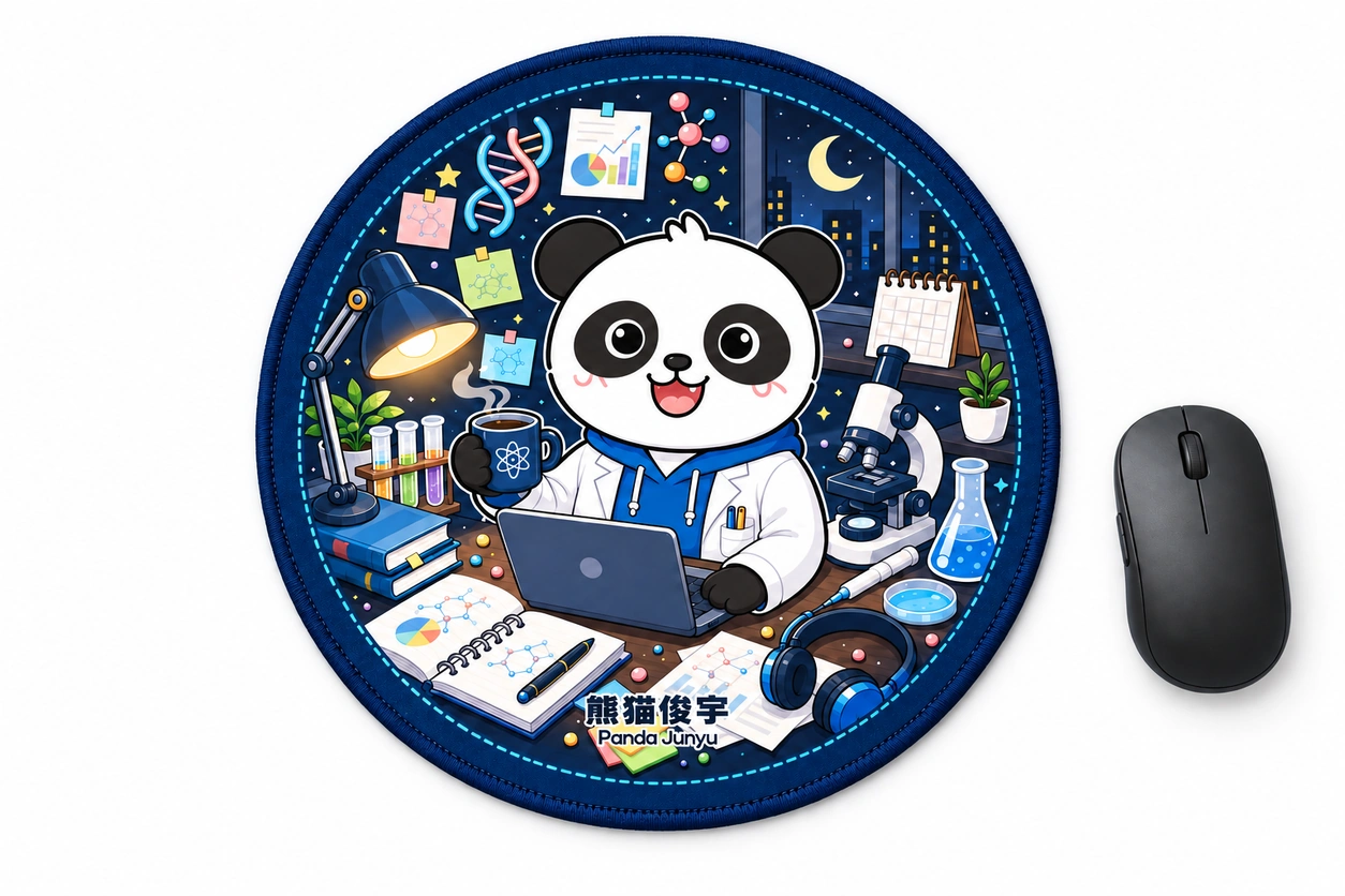 熊猫俊宇鼠标垫系列海报，商品效果图