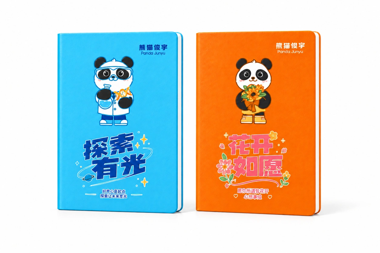 熊猫俊宇笔记本系列海报，商品效果图