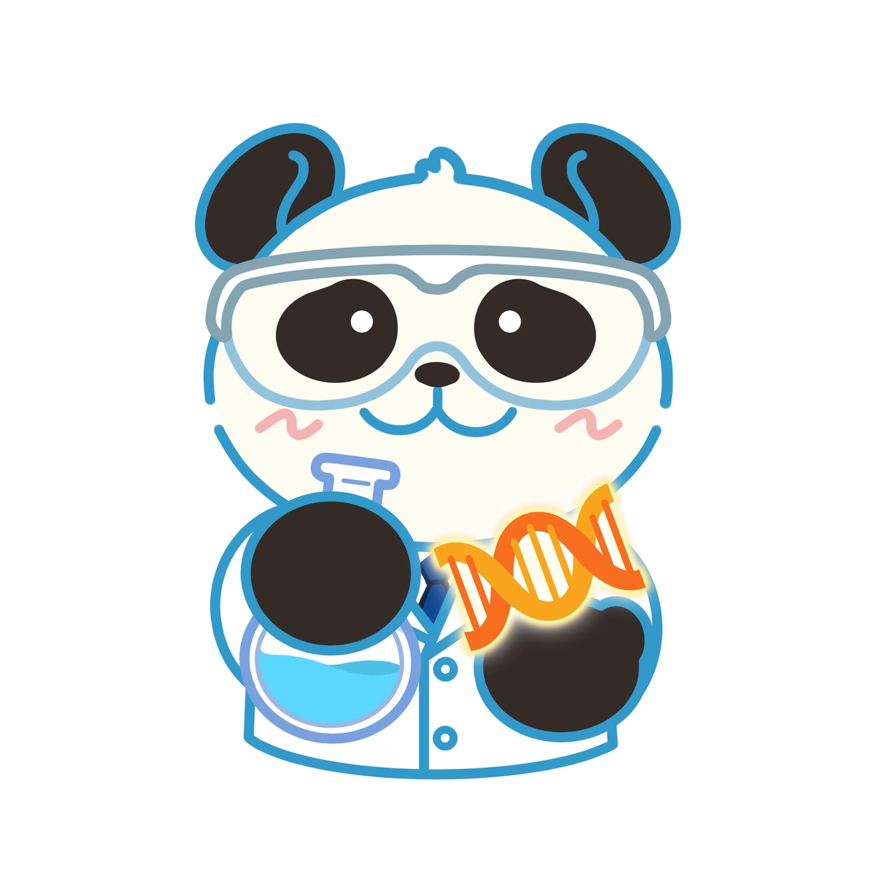 熊猫俊宇初始形象设计：科学家半身原稿