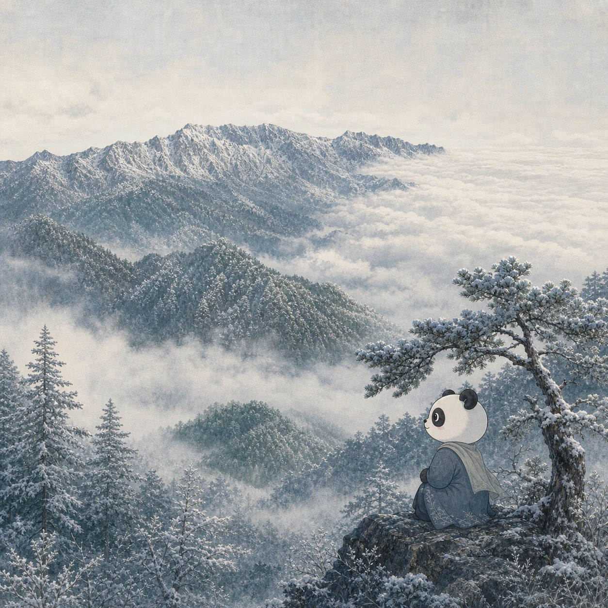 四川雪山系列作品《西岭雪山》